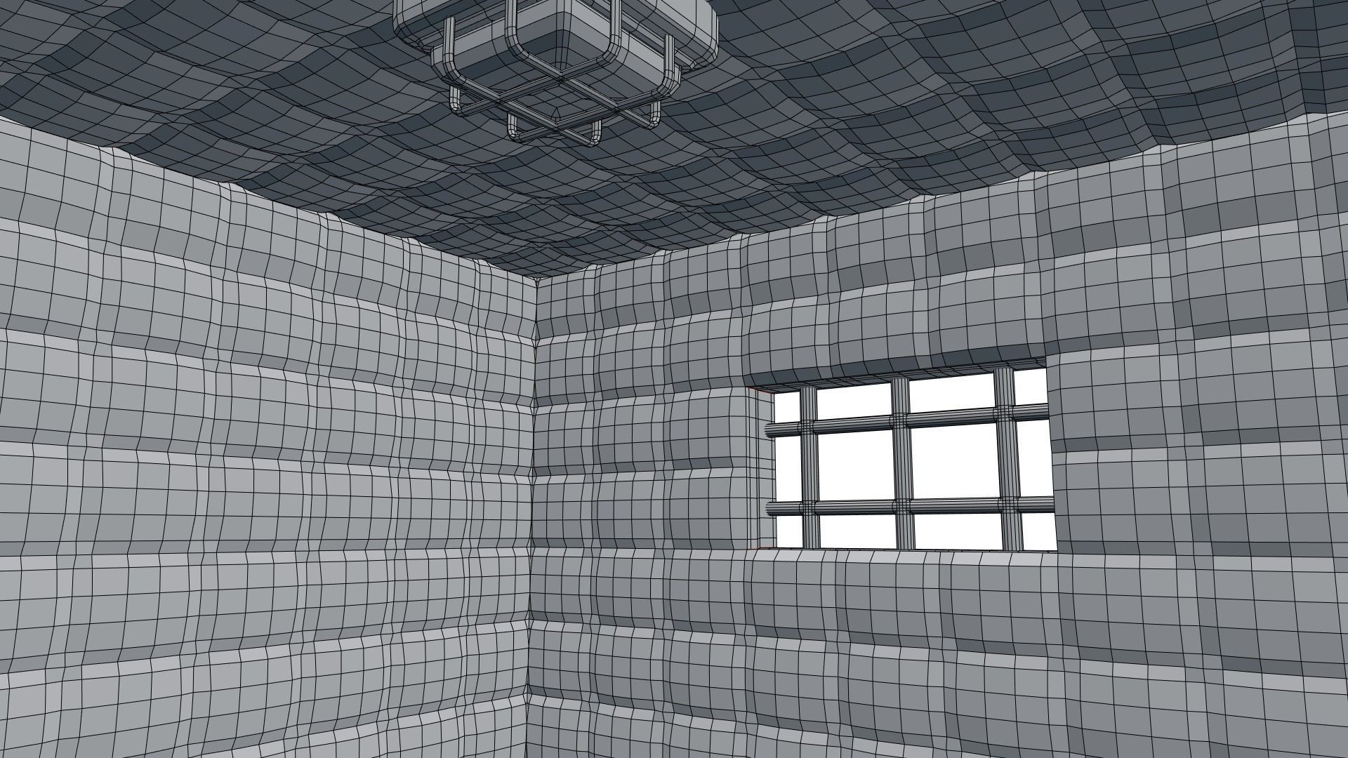 Low Poly Insane Asylum Corridor With PBR Materials Low-poly 3D model_17