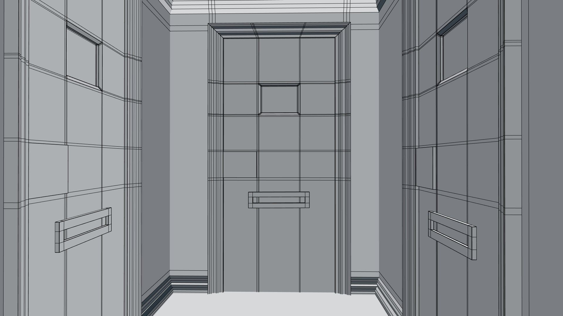 Low Poly Insane Asylum Corridor With PBR Materials Low-poly 3D model_14