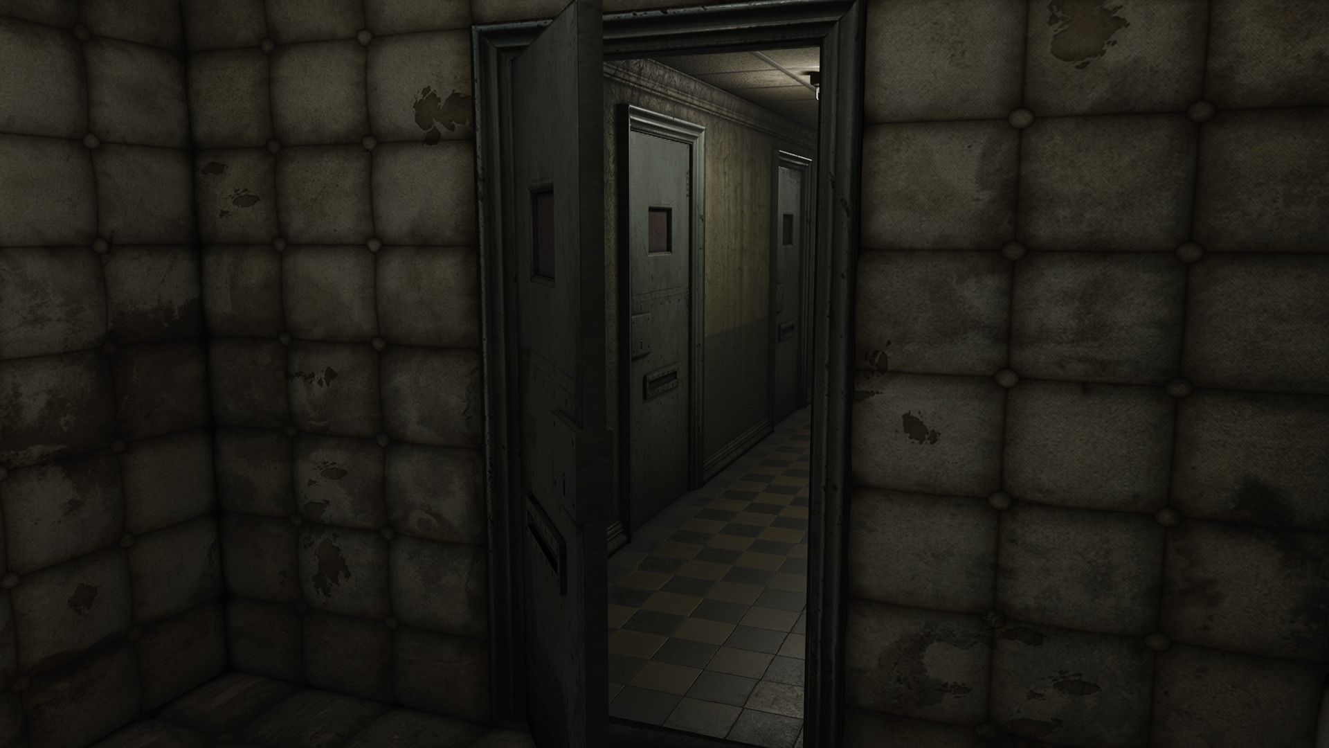 Low Poly Insane Asylum Corridor With PBR Materials Low-poly 3D model_8