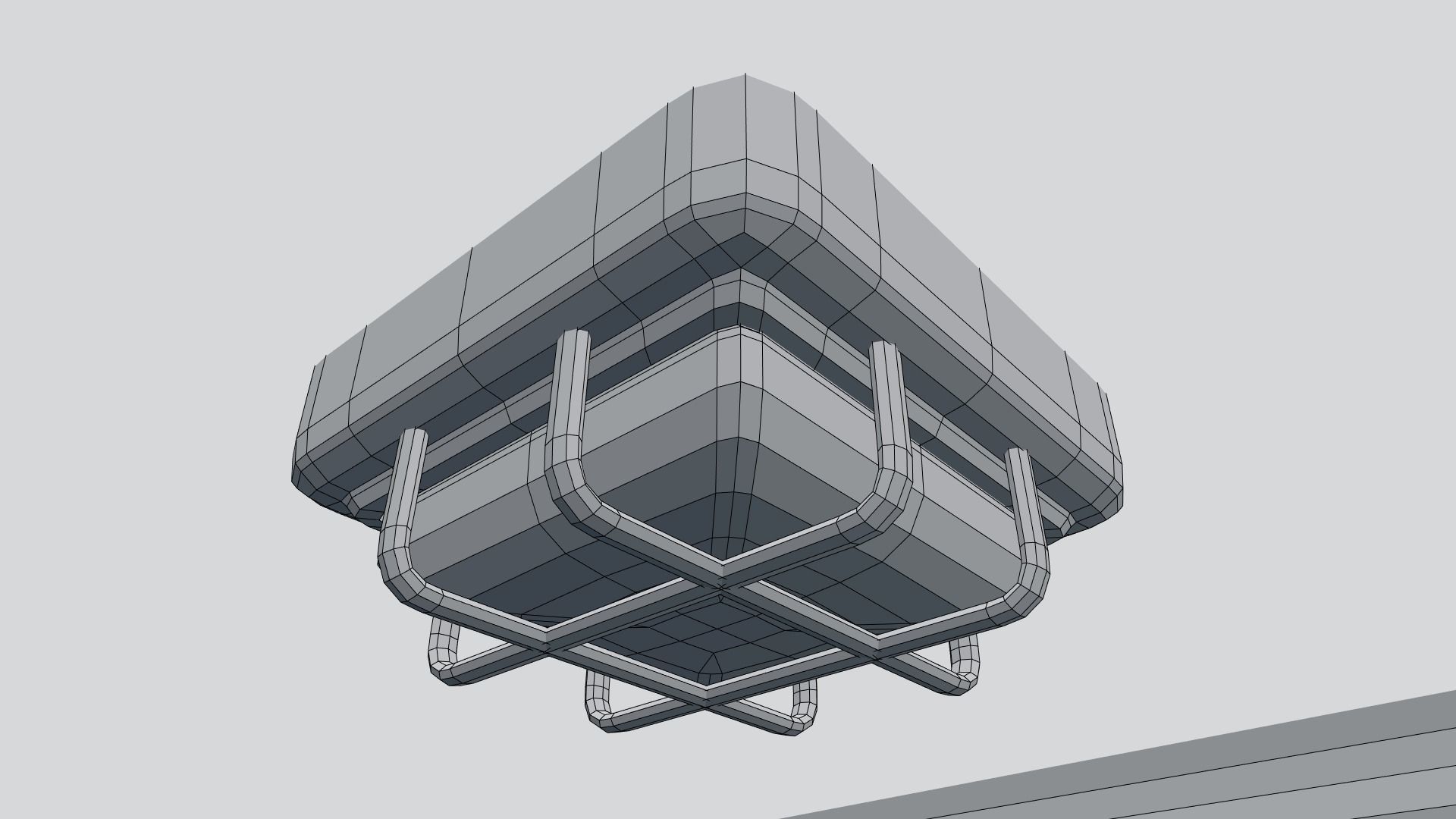 Low Poly Insane Asylum Corridor With PBR Materials Low-poly 3D model_13