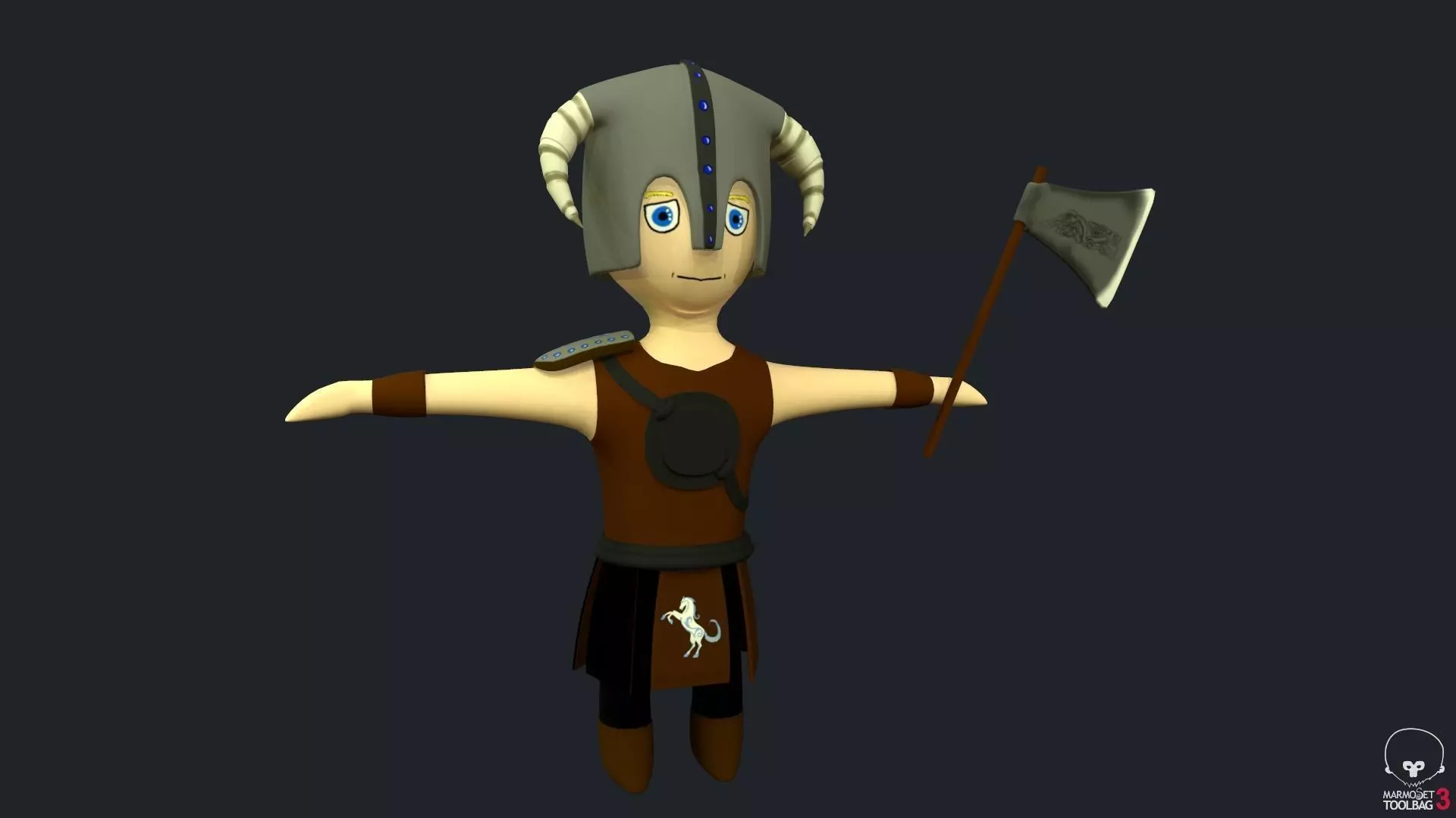 Cartoon Viking Free low-poly 3D model