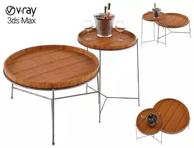 Remy Coffee Table with wine and glasses