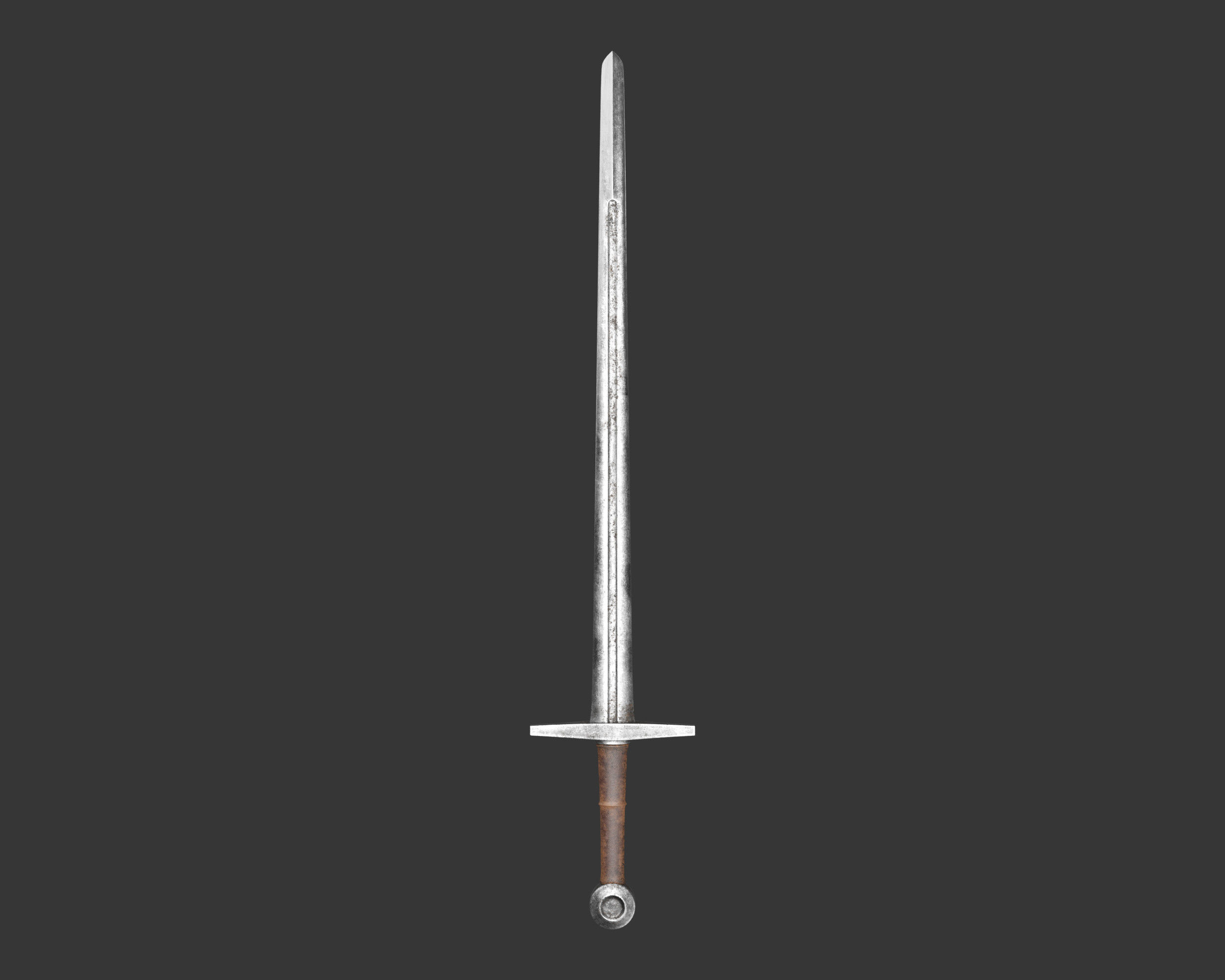 Medieval Knightly Weapon Short Sword Low-poly 3D model_3
