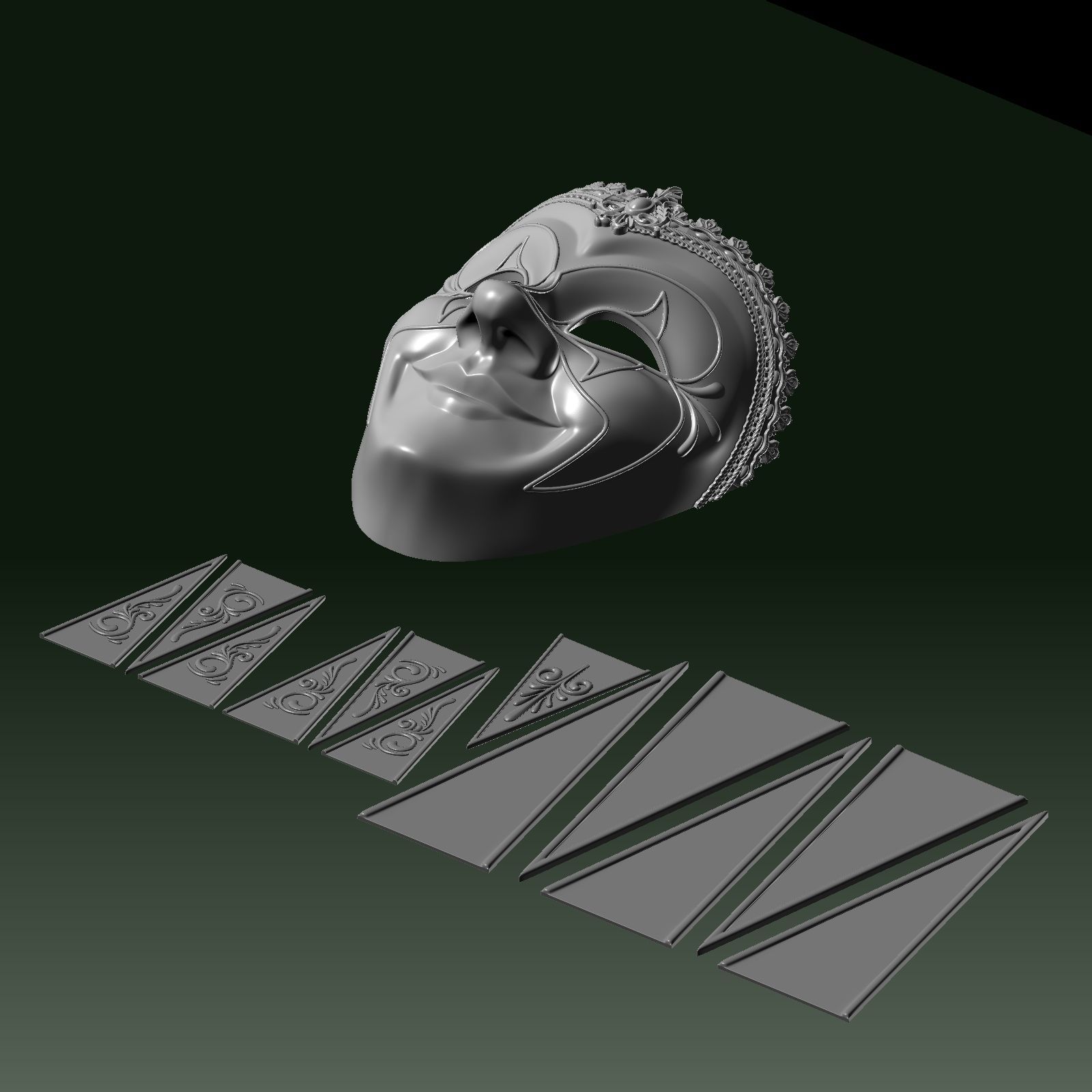 Venetian Carnival Mask V2 3D Printable Model 3D print model_5