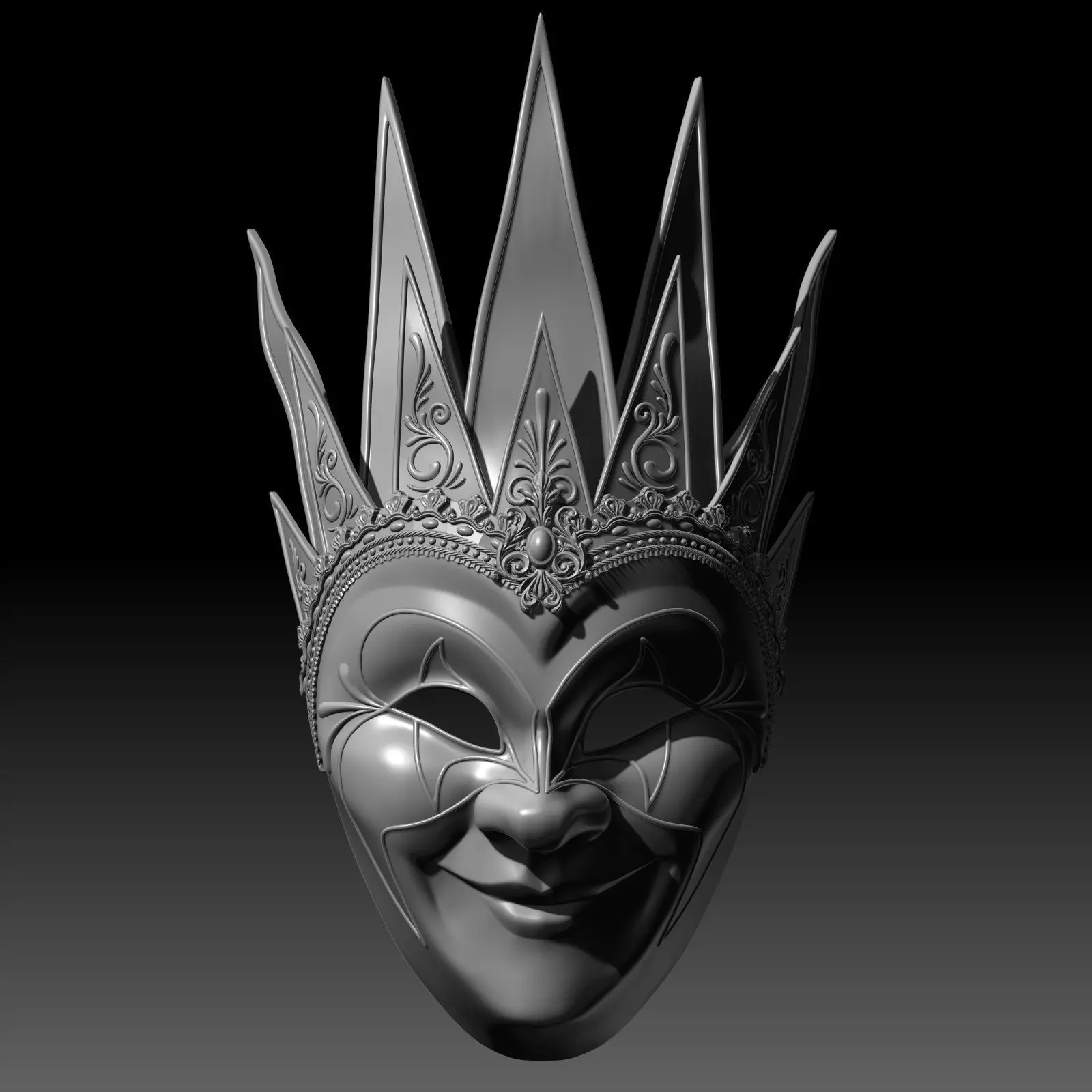 Venetian Carnival Mask V2 3D Printable Model 3D print model_0
