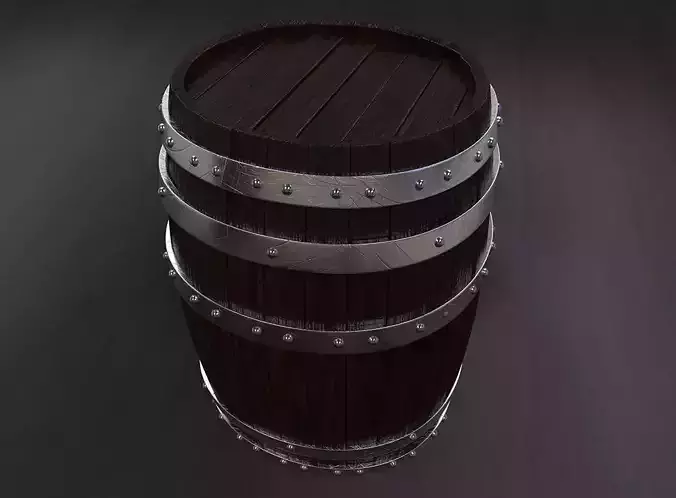 High poly Barrel wooden