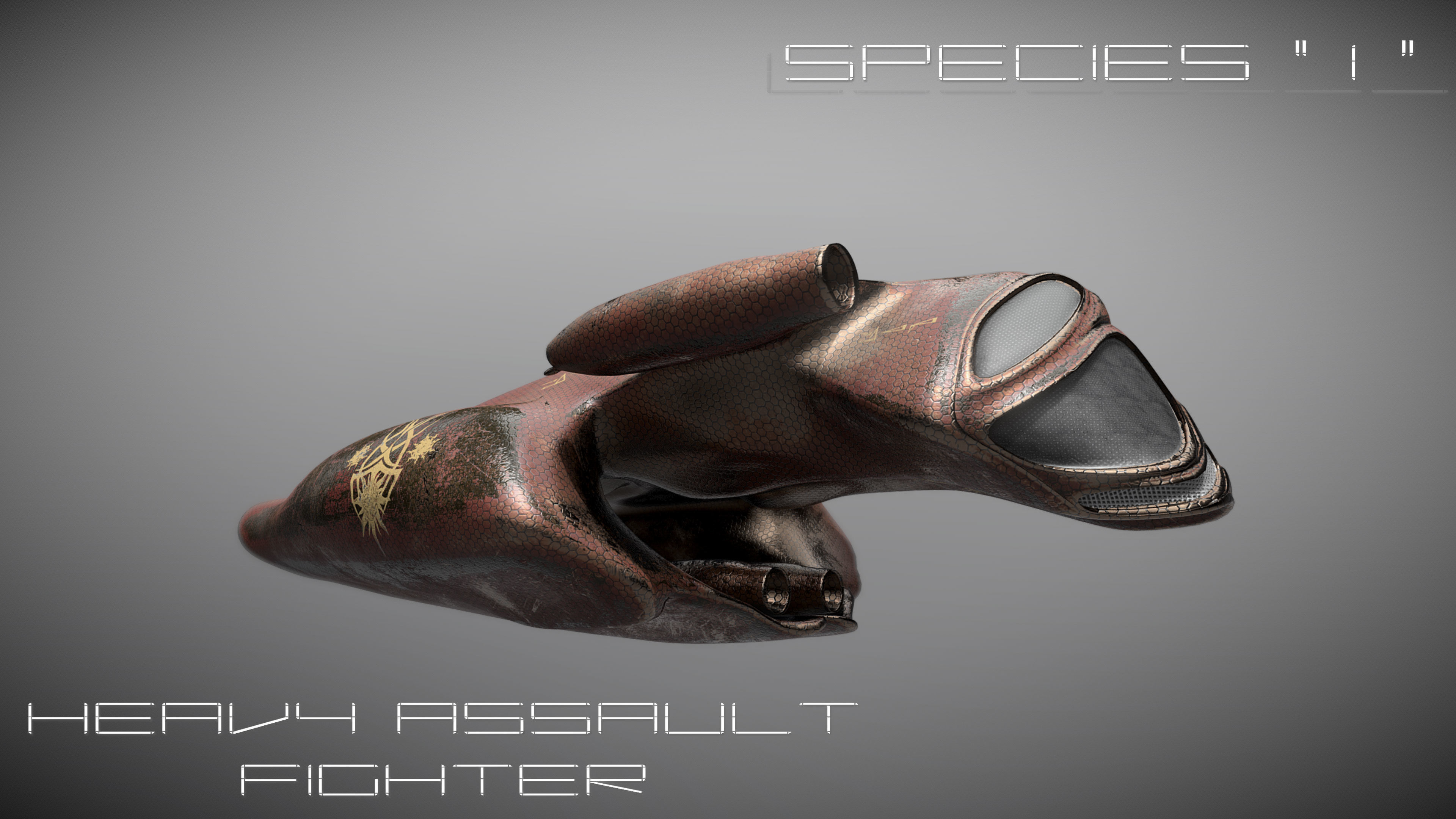Species I - Alien Heavy Assault Fighter Low-poly 3D model_12