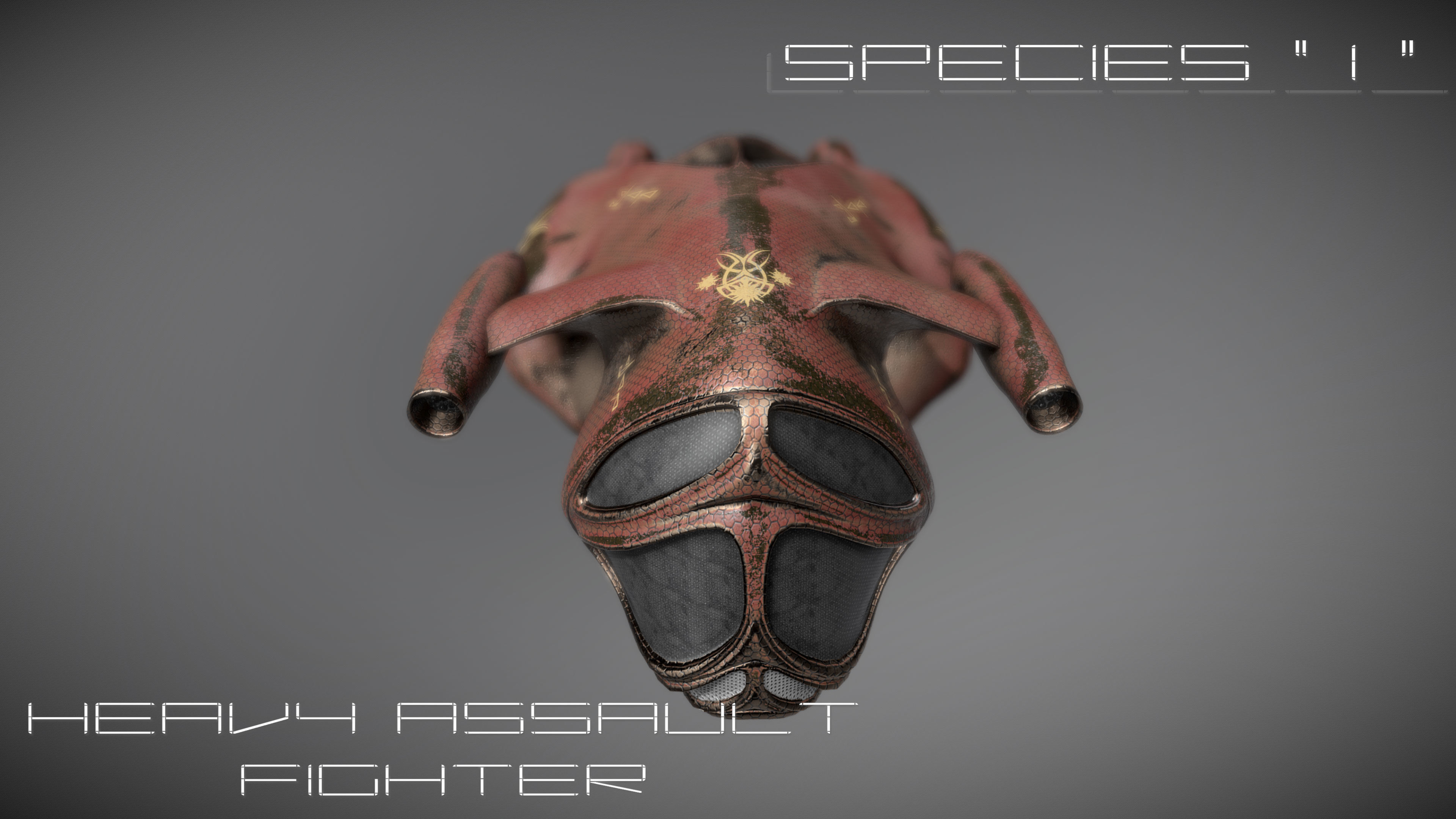 Species I - Alien Heavy Assault Fighter Low-poly 3D model_11