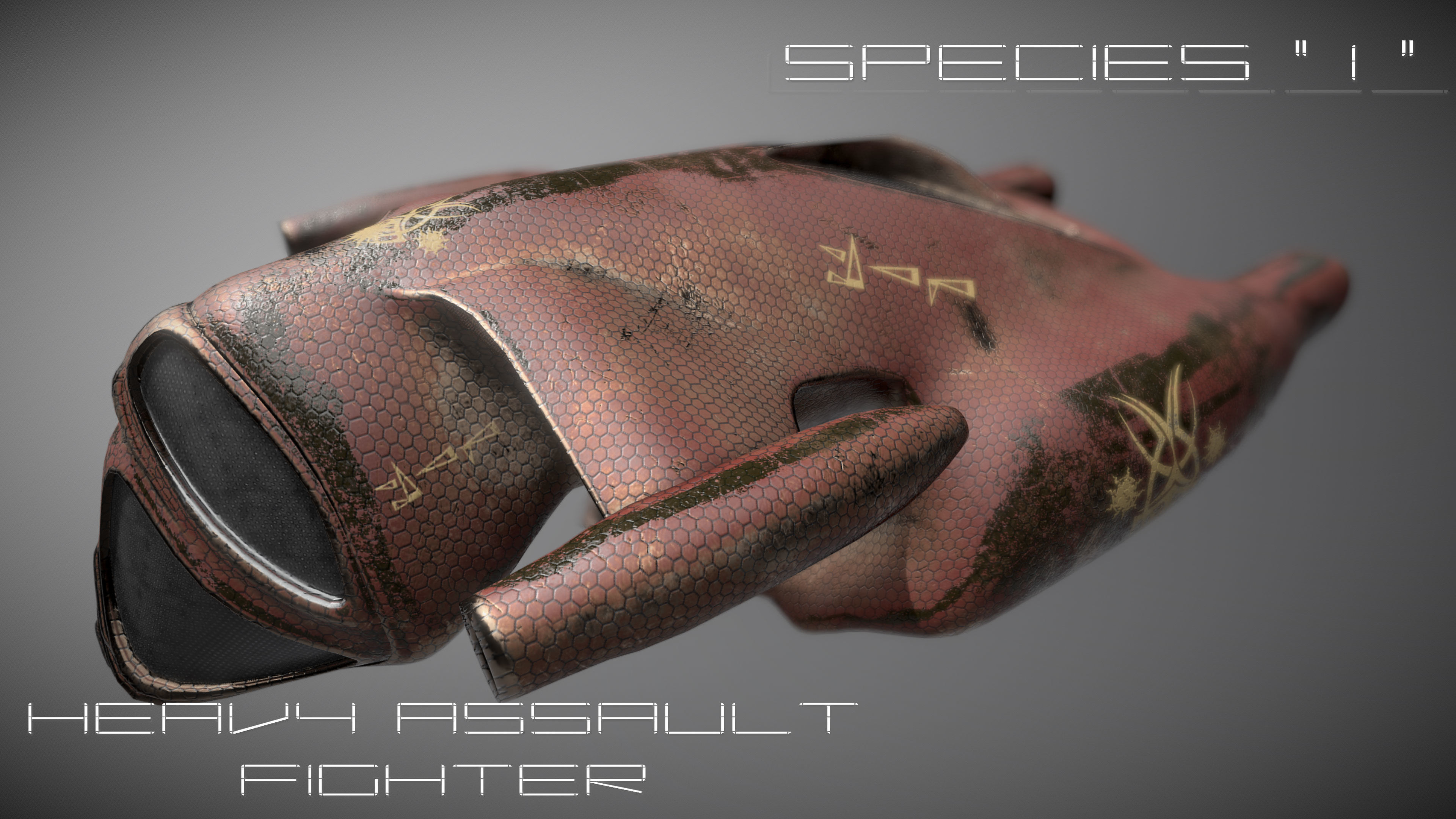 Species I - Alien Heavy Assault Fighter Low-poly 3D model_4