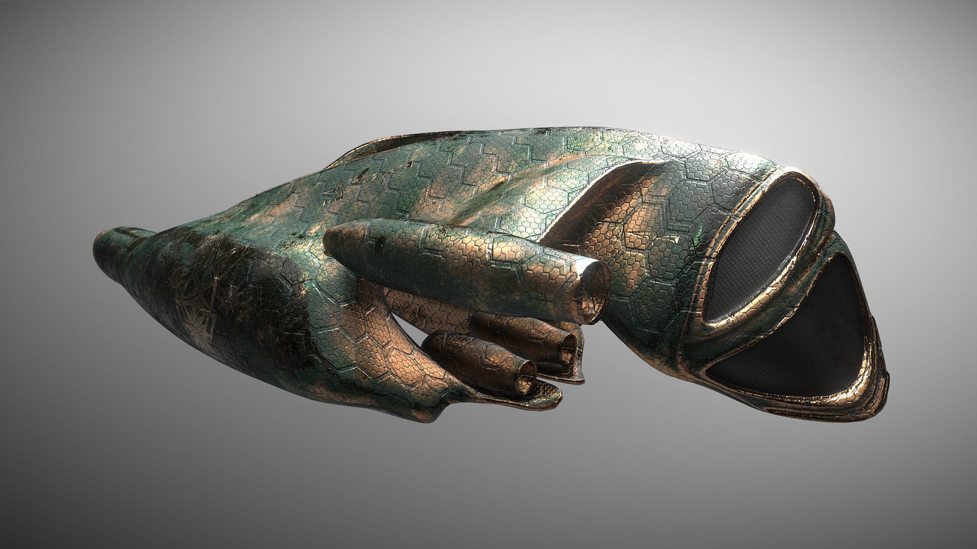 Species I - Alien Heavy Assault Fighter Low-poly 3D model_2