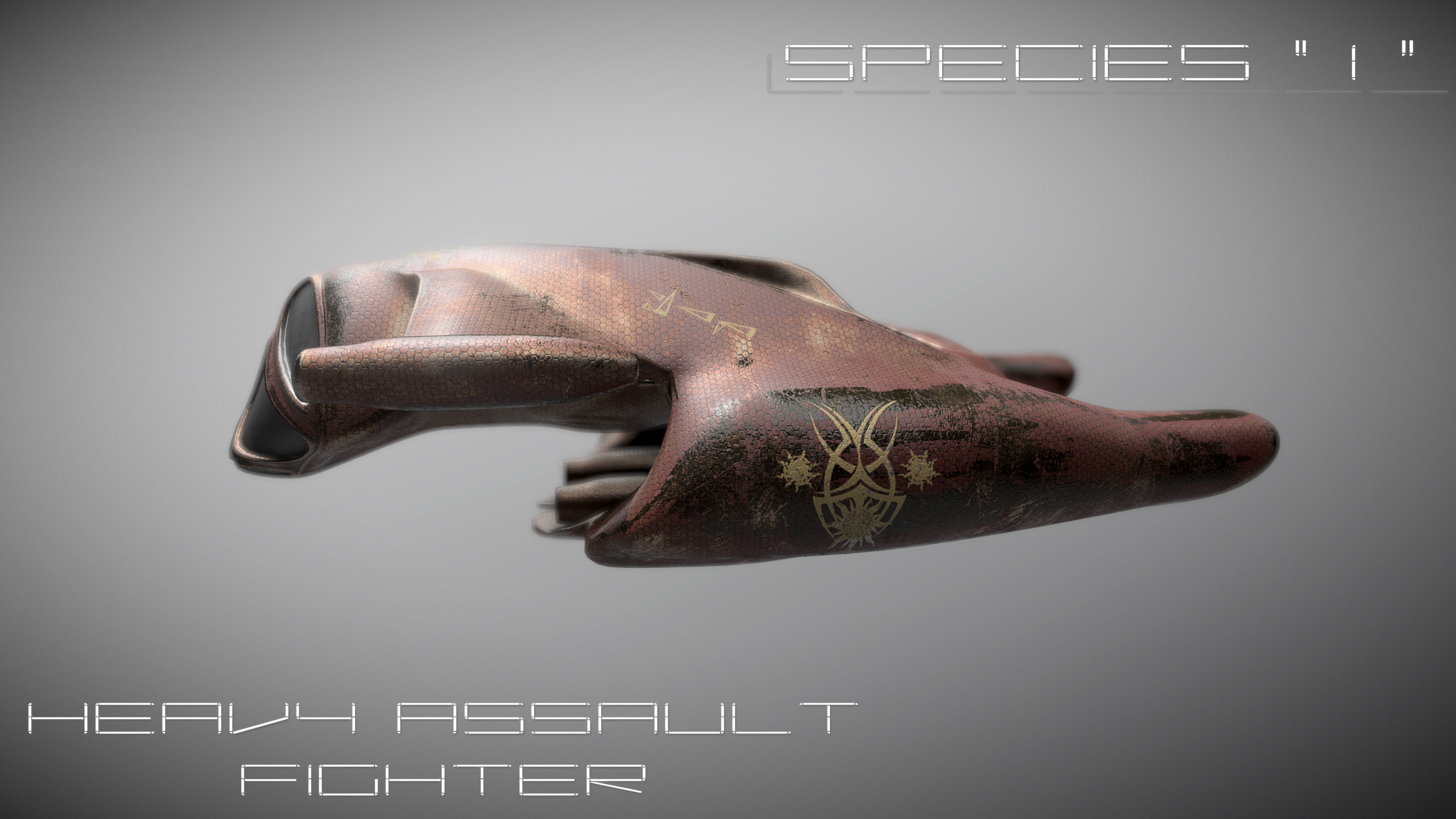 Species I - Alien Heavy Assault Fighter Low-poly 3D model_7