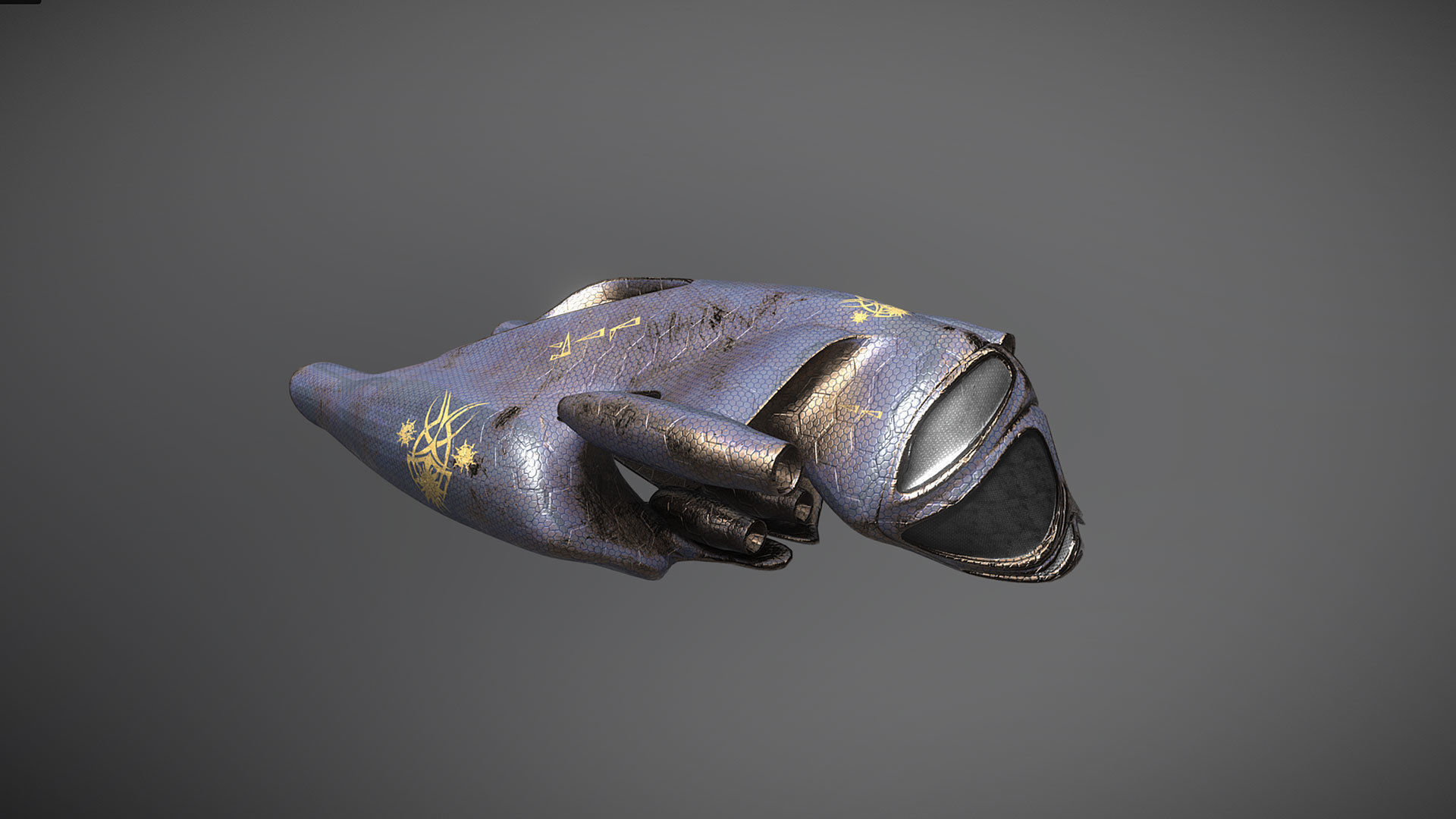 Species I - Alien Heavy Assault Fighter Low-poly 3D model_9