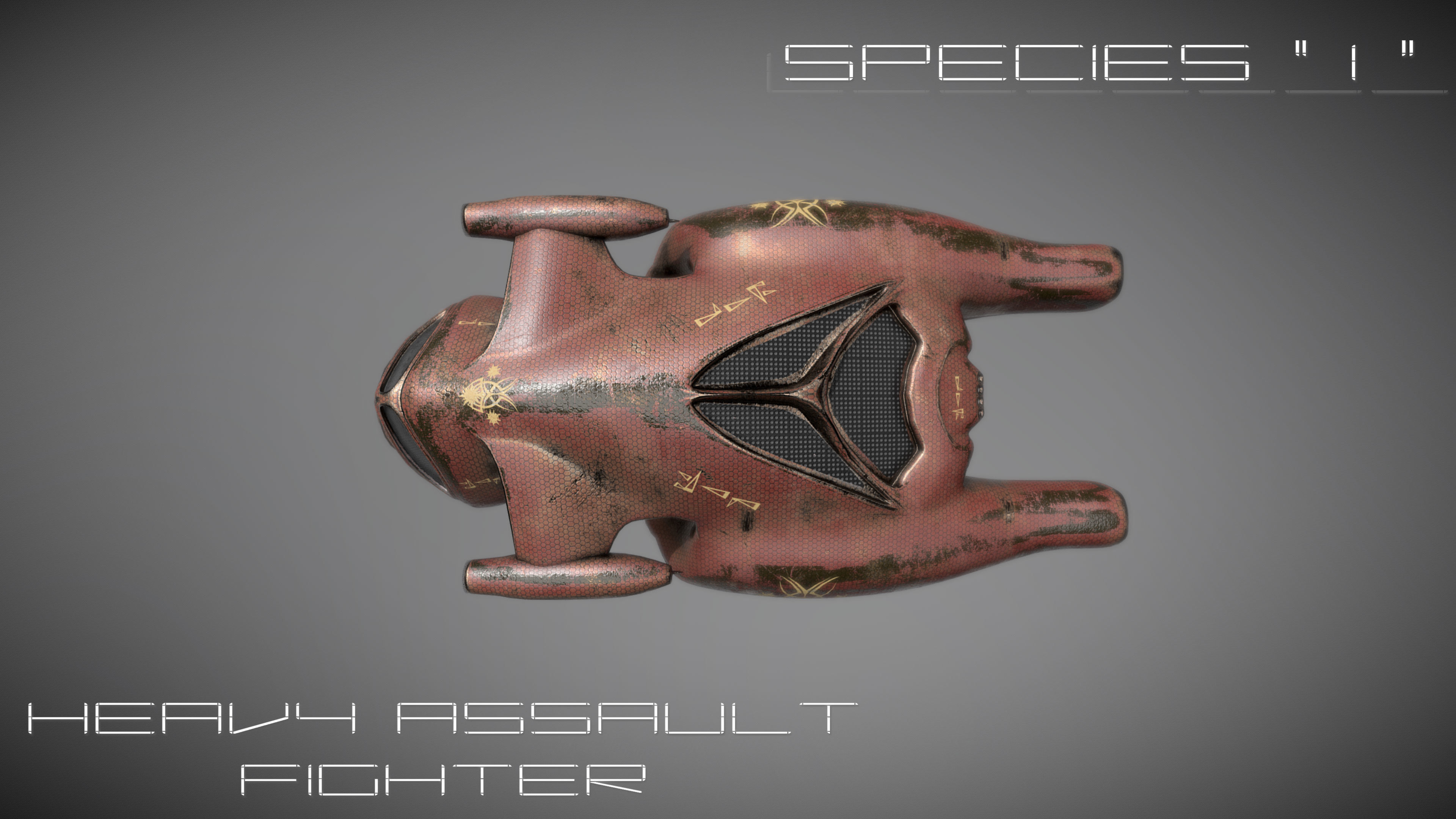 Species I - Alien Heavy Assault Fighter Low-poly 3D model_13