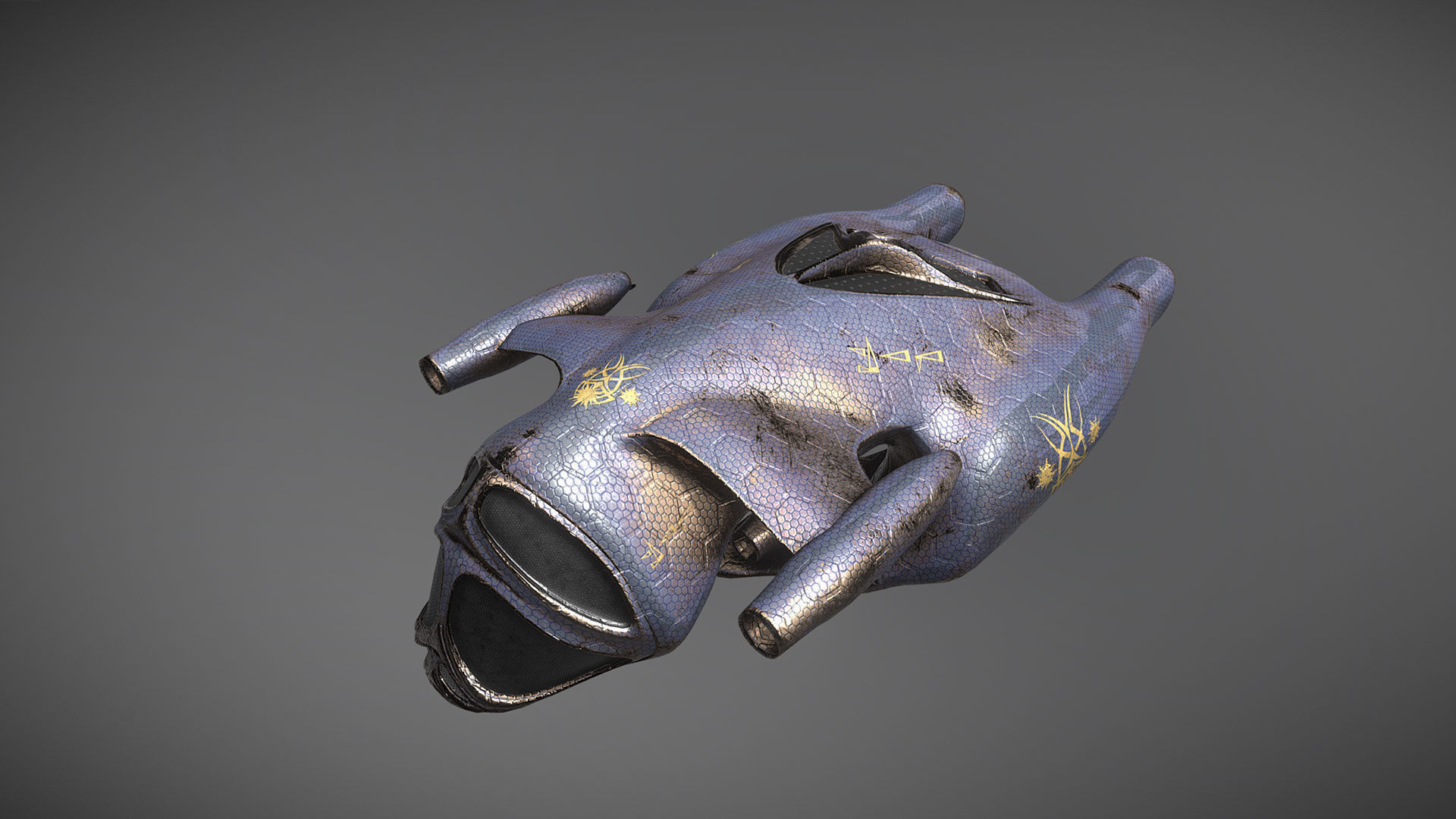 Species I - Alien Heavy Assault Fighter Low-poly 3D model_1