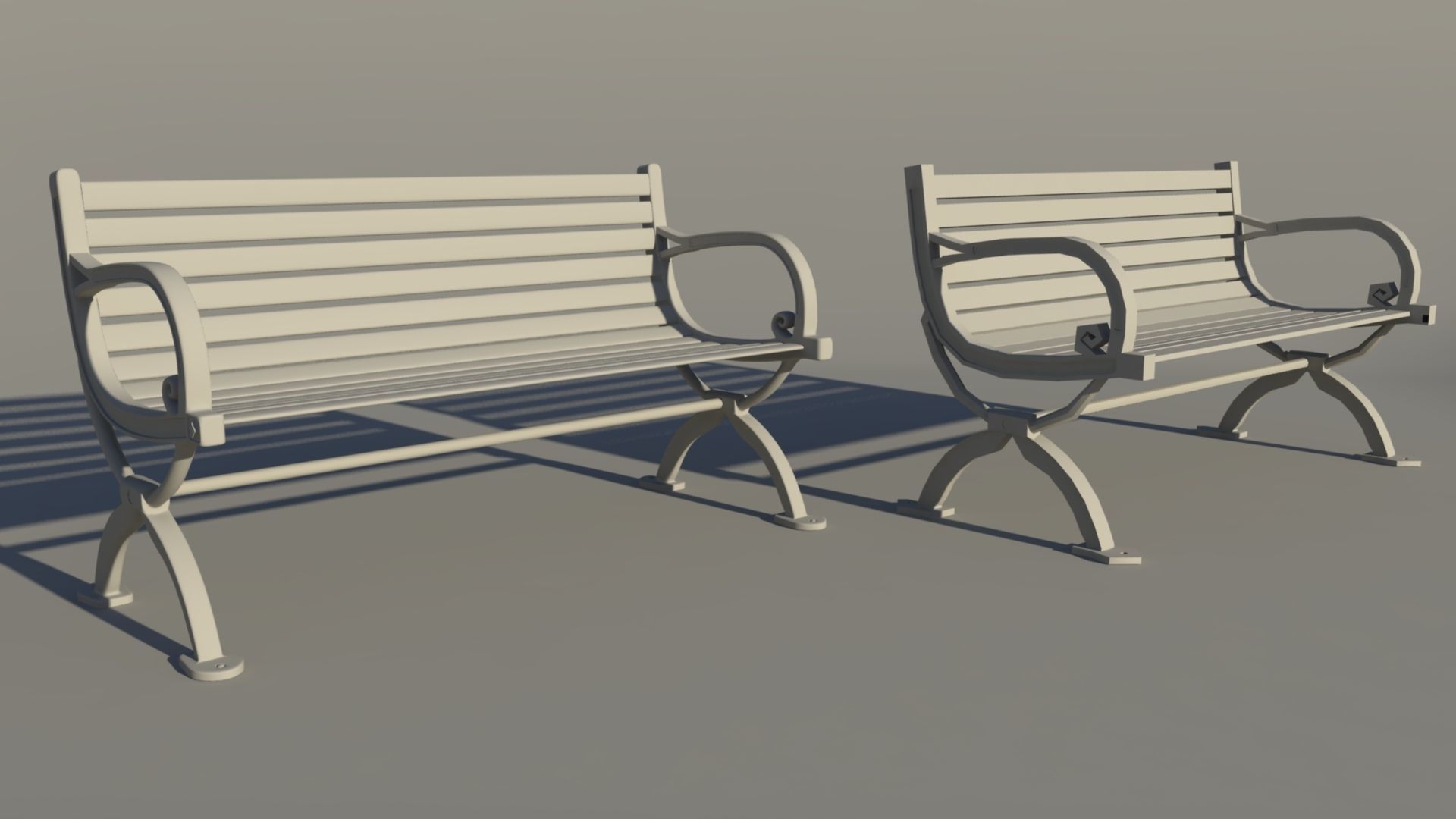 Bench Free low-poly 3D model_2