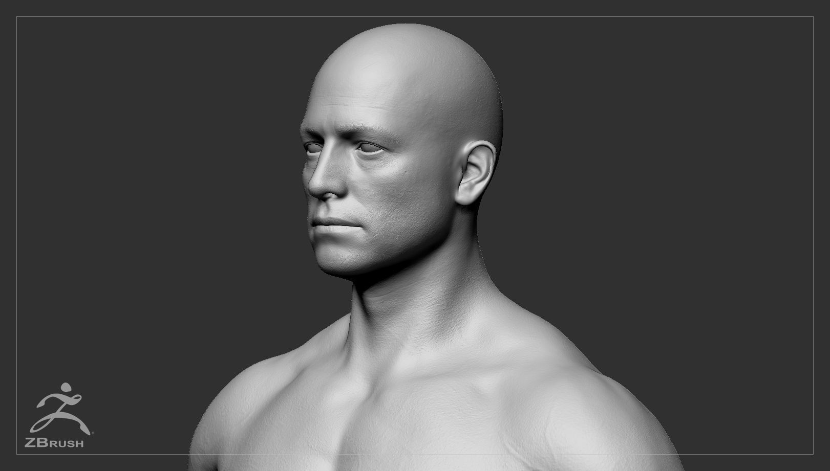 Muscular Male Basemesh 3D model_4
