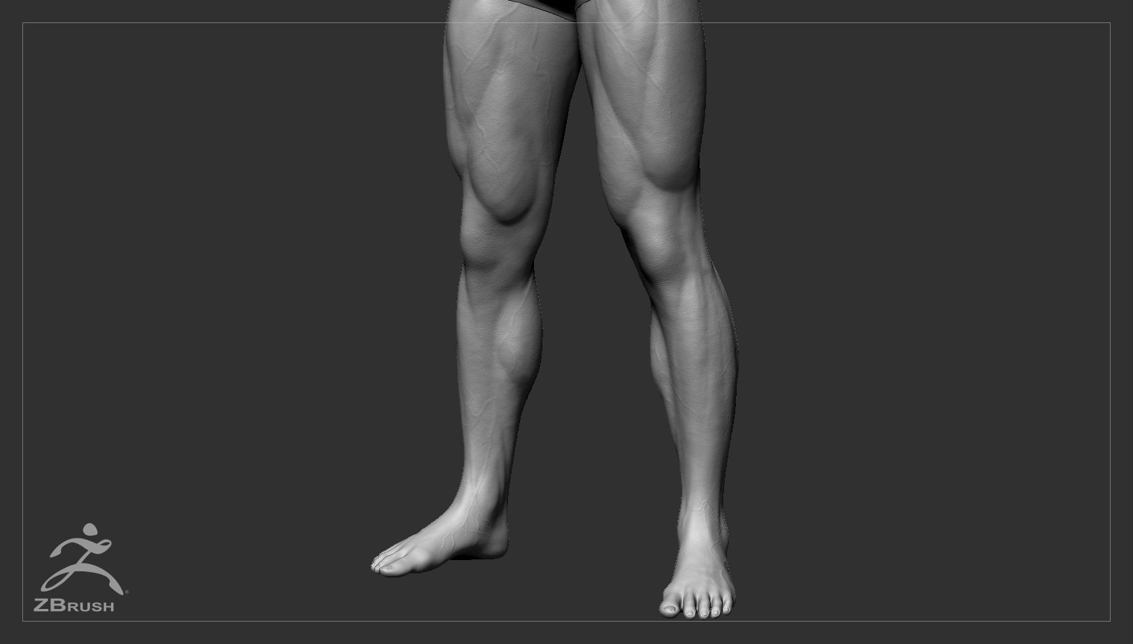 Muscular Male Basemesh 3D model_7