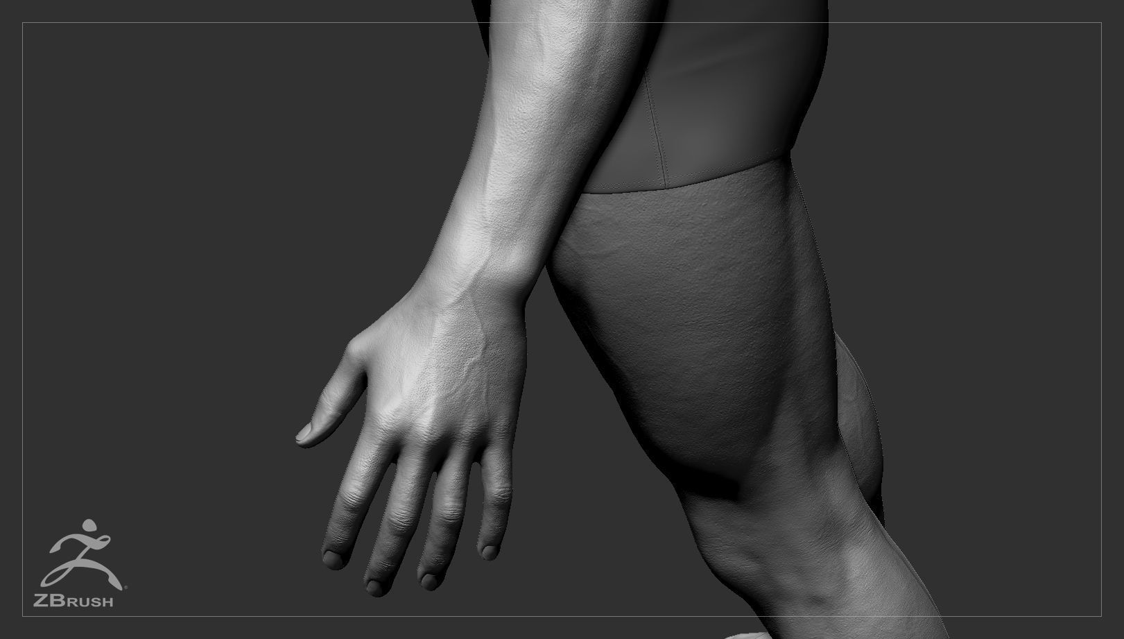Muscular Male Basemesh 3D model_8