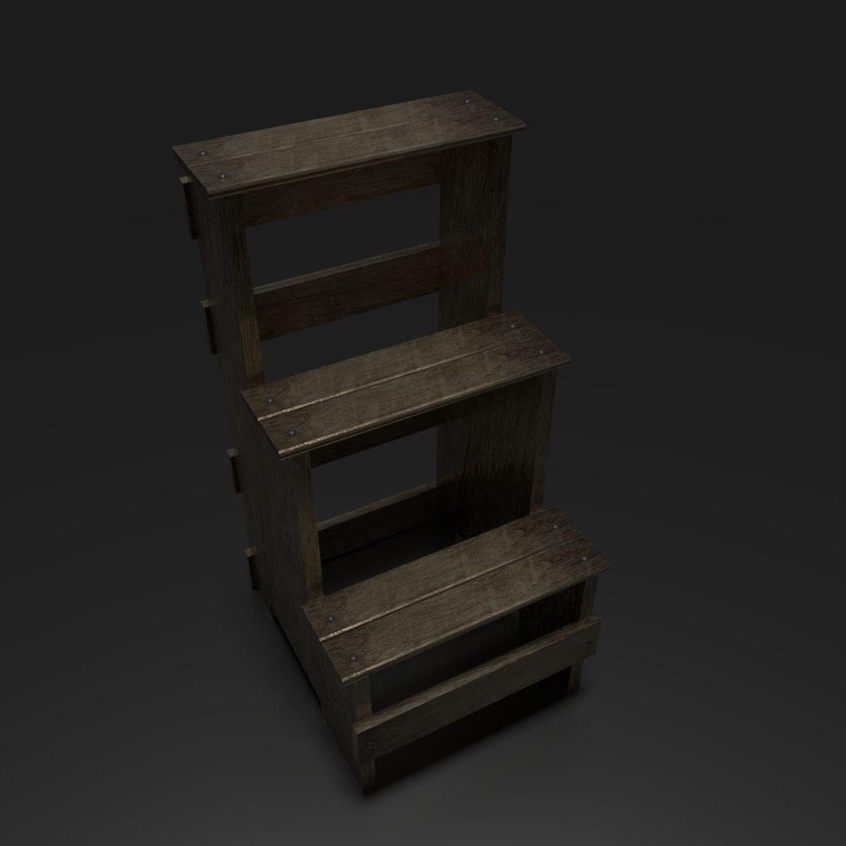 Wood Ladder Pack Low-poly 3D model_11