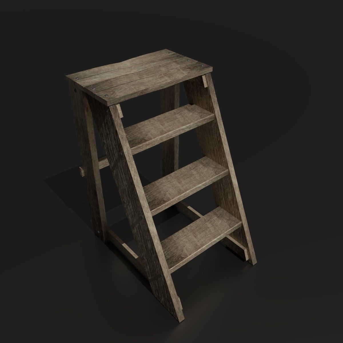 Wood Ladder Pack Low-poly 3D model_7