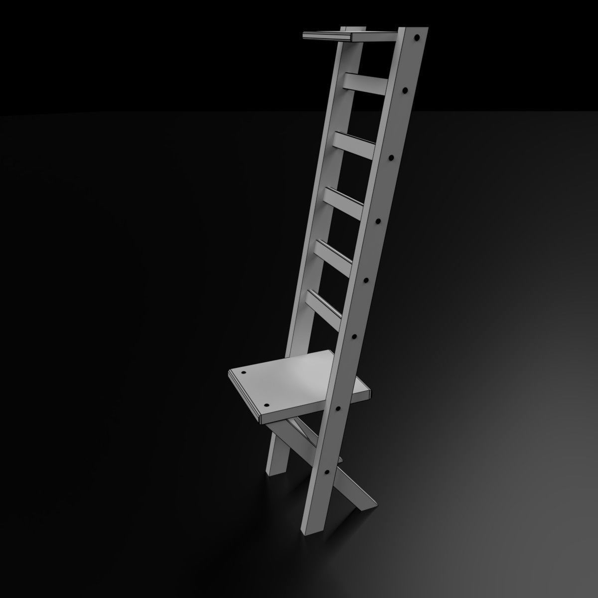 Wood Ladder Pack Low-poly 3D model_19