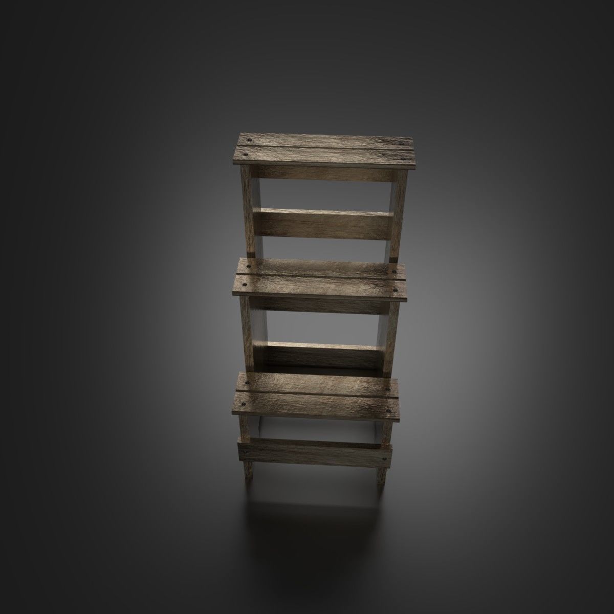 Wood Ladder Pack Low-poly 3D model_12