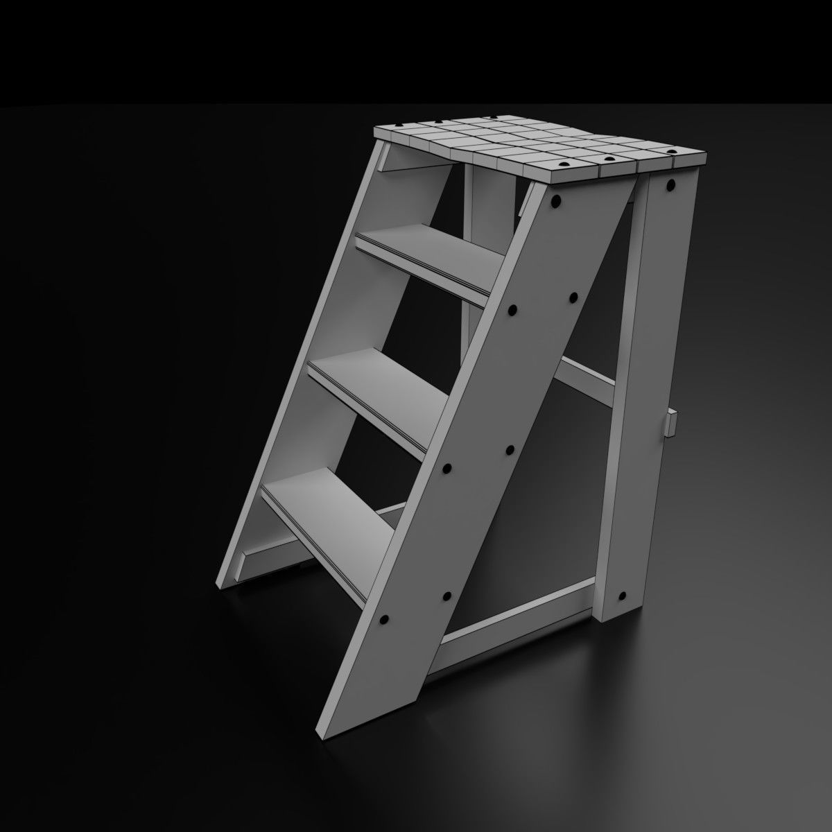 Wood Ladder Pack Low-poly 3D model_15