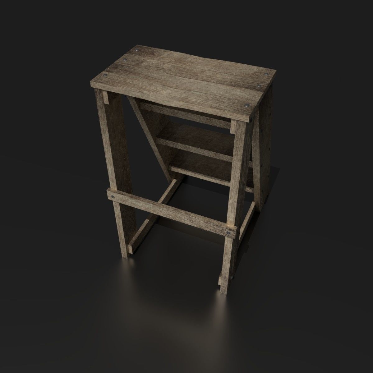 Wood Ladder Pack Low-poly 3D model_9
