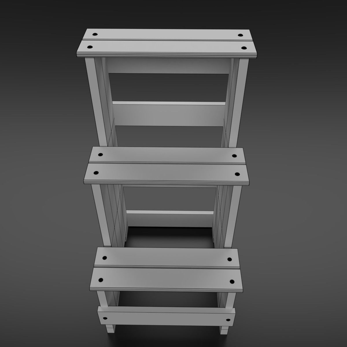 Wood Ladder Pack Low-poly 3D model_17