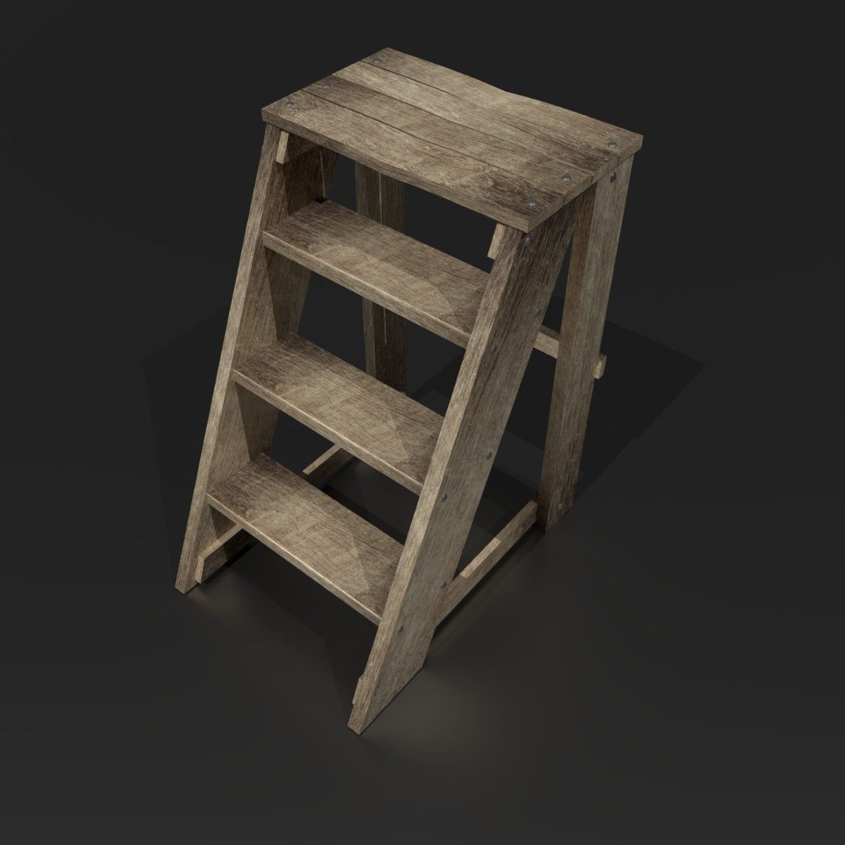 Wood Ladder Pack Low-poly 3D model_6