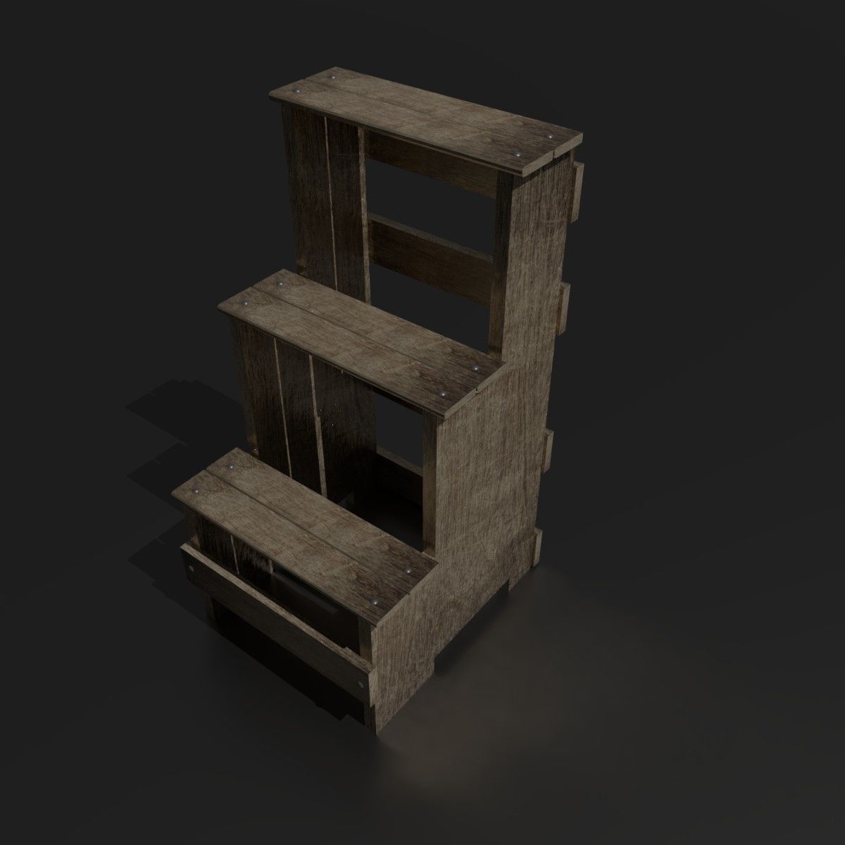 Wood Ladder Pack Low-poly 3D model_10