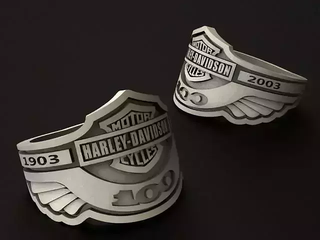 Harley Davidson 100th anniversary ring 3D print model