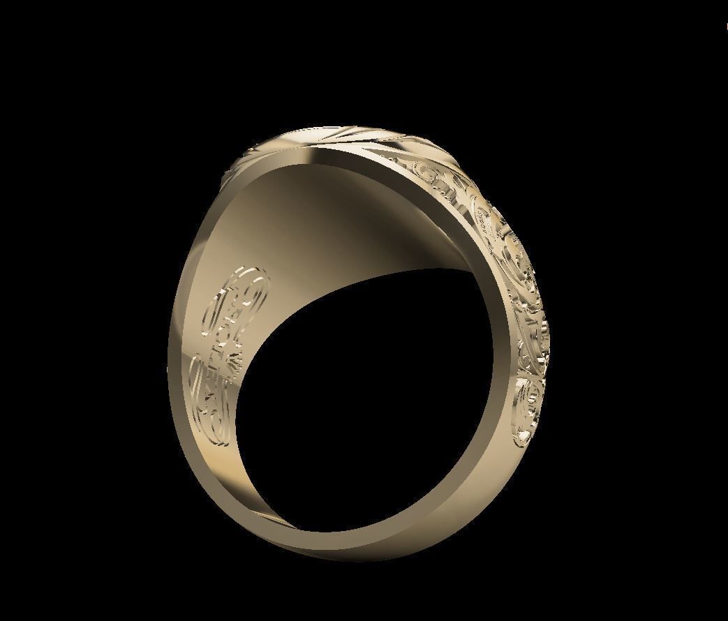Male USA Eagle ring 3D print model 3D print model_4
