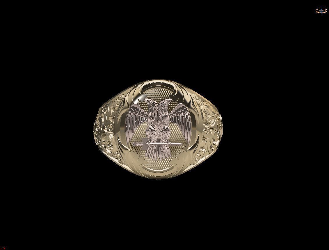 Male USA Eagle ring 3D print model 3D print model_14