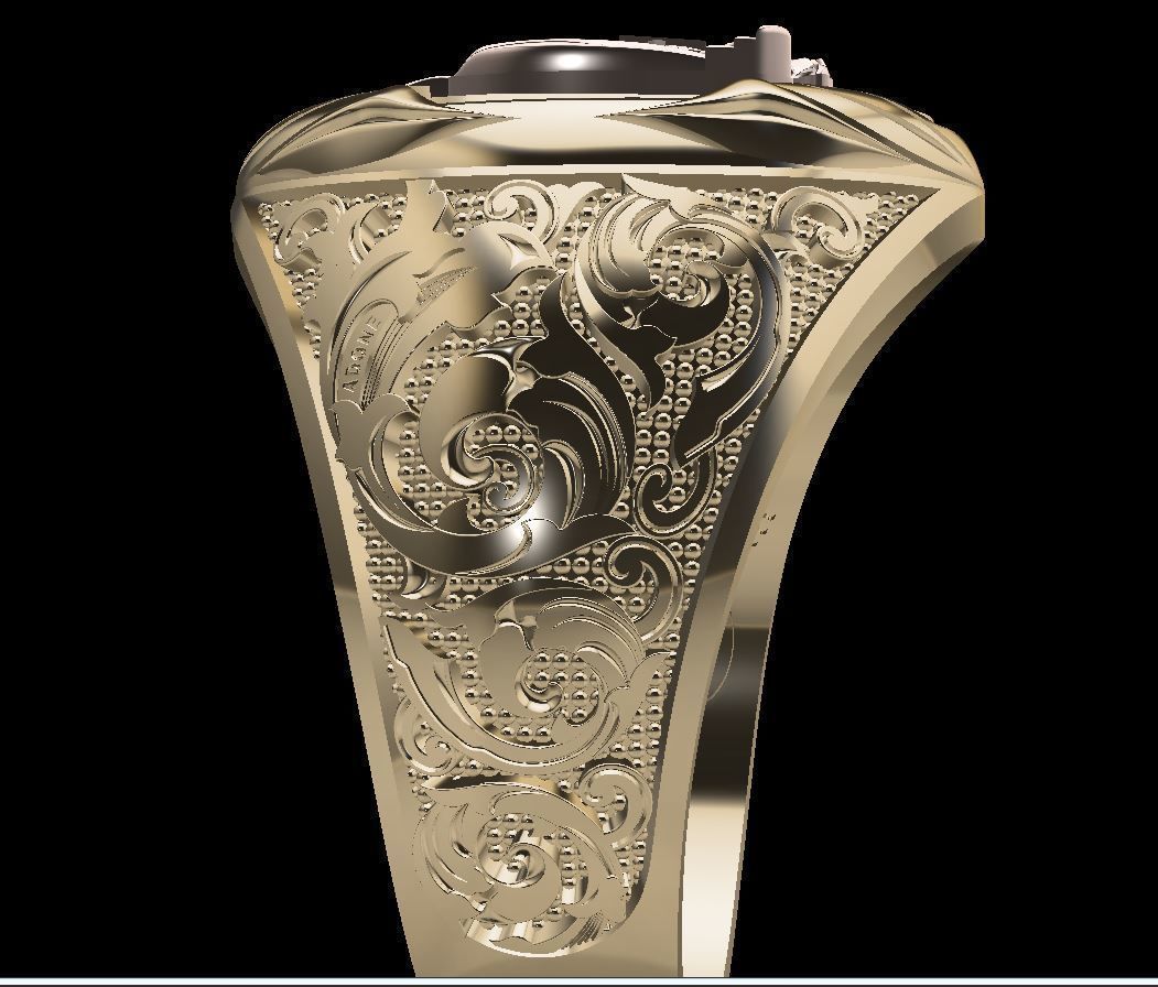 Male USA Eagle ring 3D print model 3D print model_6