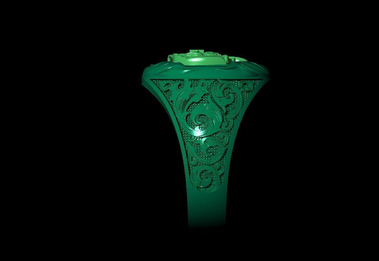 Male USA Eagle ring 3D print model 3D print model_10