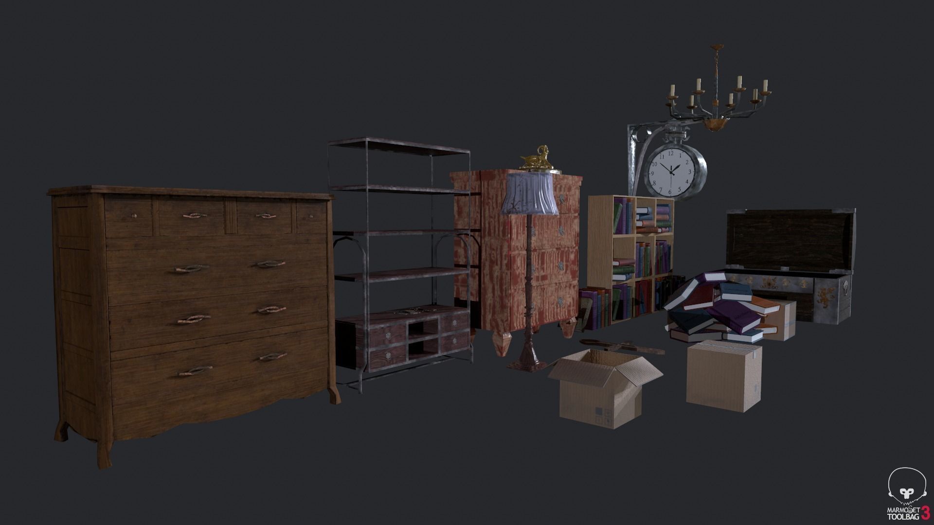 Horror Props Pack Low-poly 3D model_4