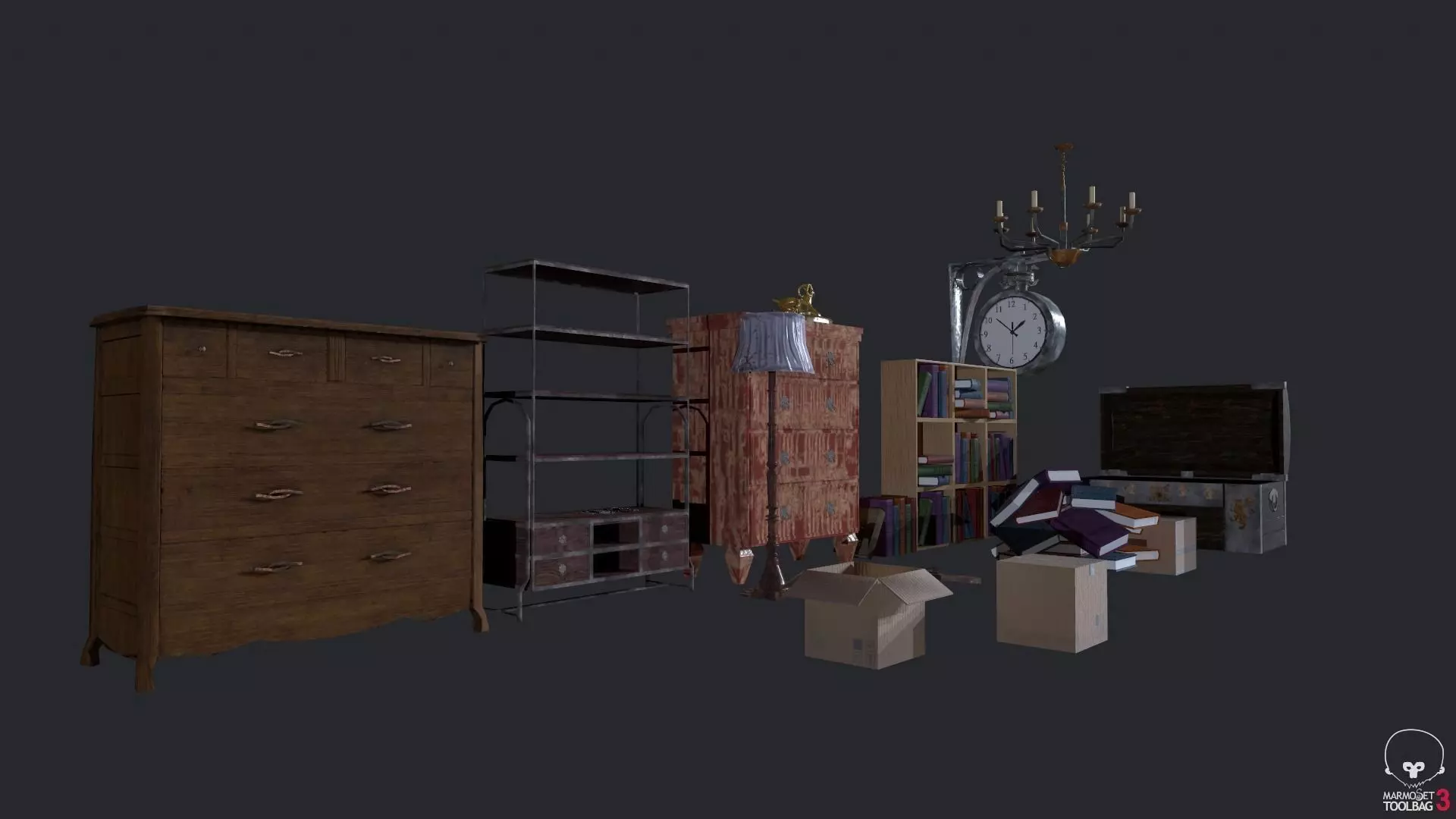 Horror Props Pack Low-poly 3D model_0