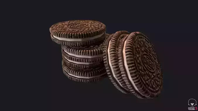 Oreo Cookie Free low-poly 3D model