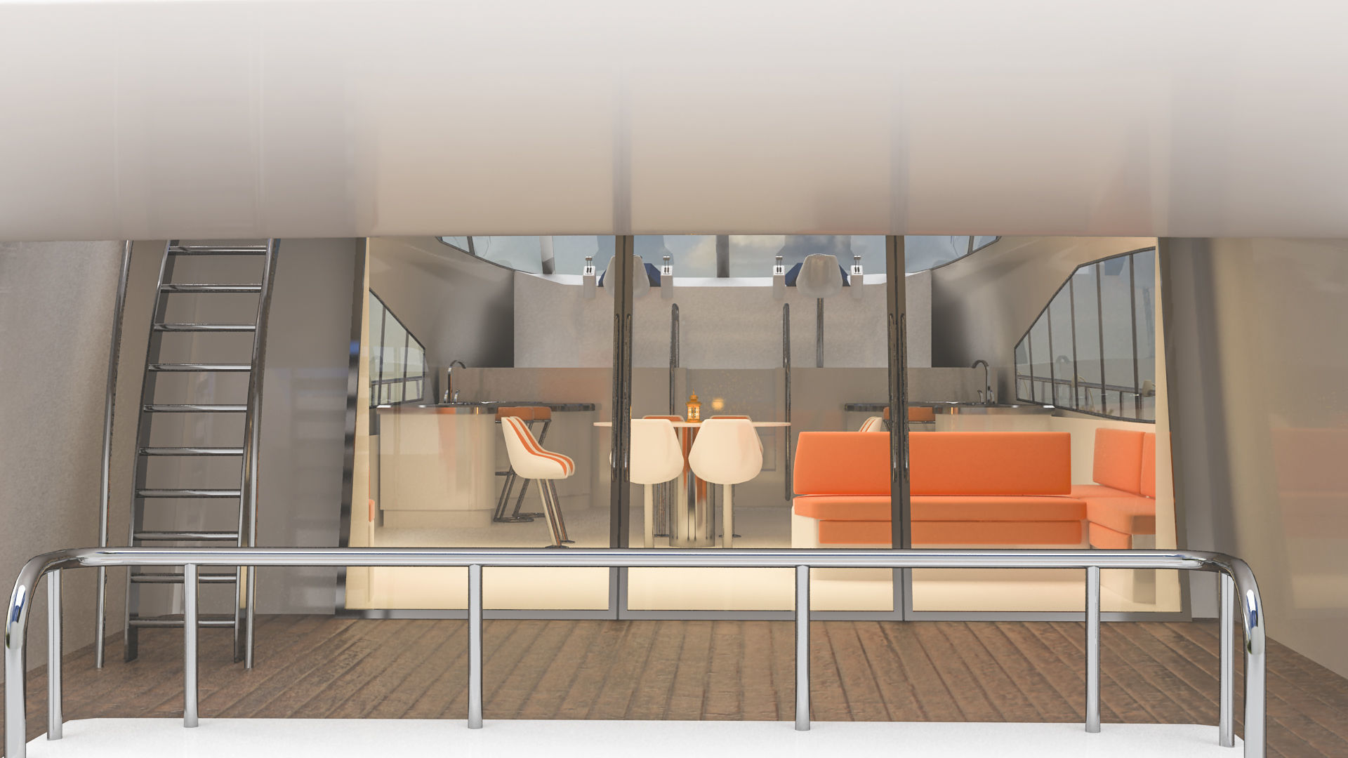 Large yacht 3D model_3