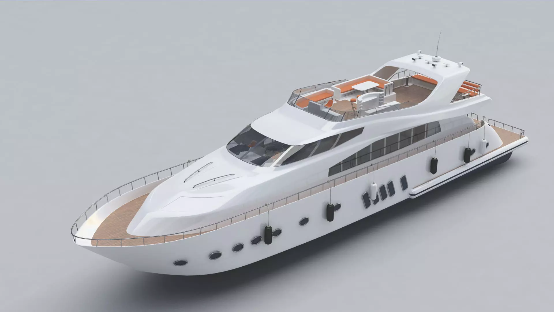 Large yacht 3D model_0