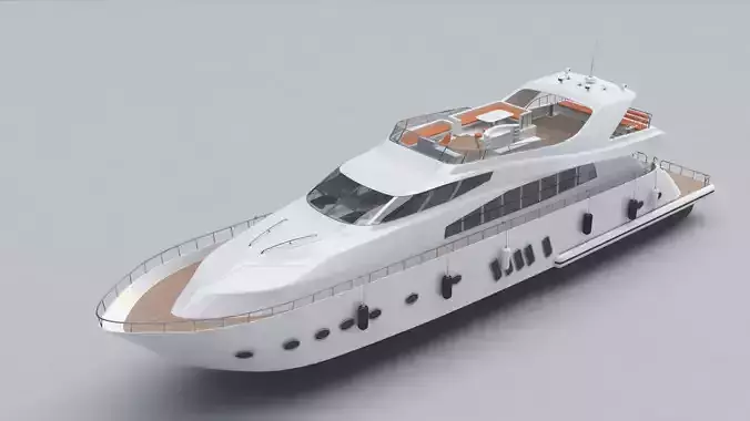 Large yacht 3D model