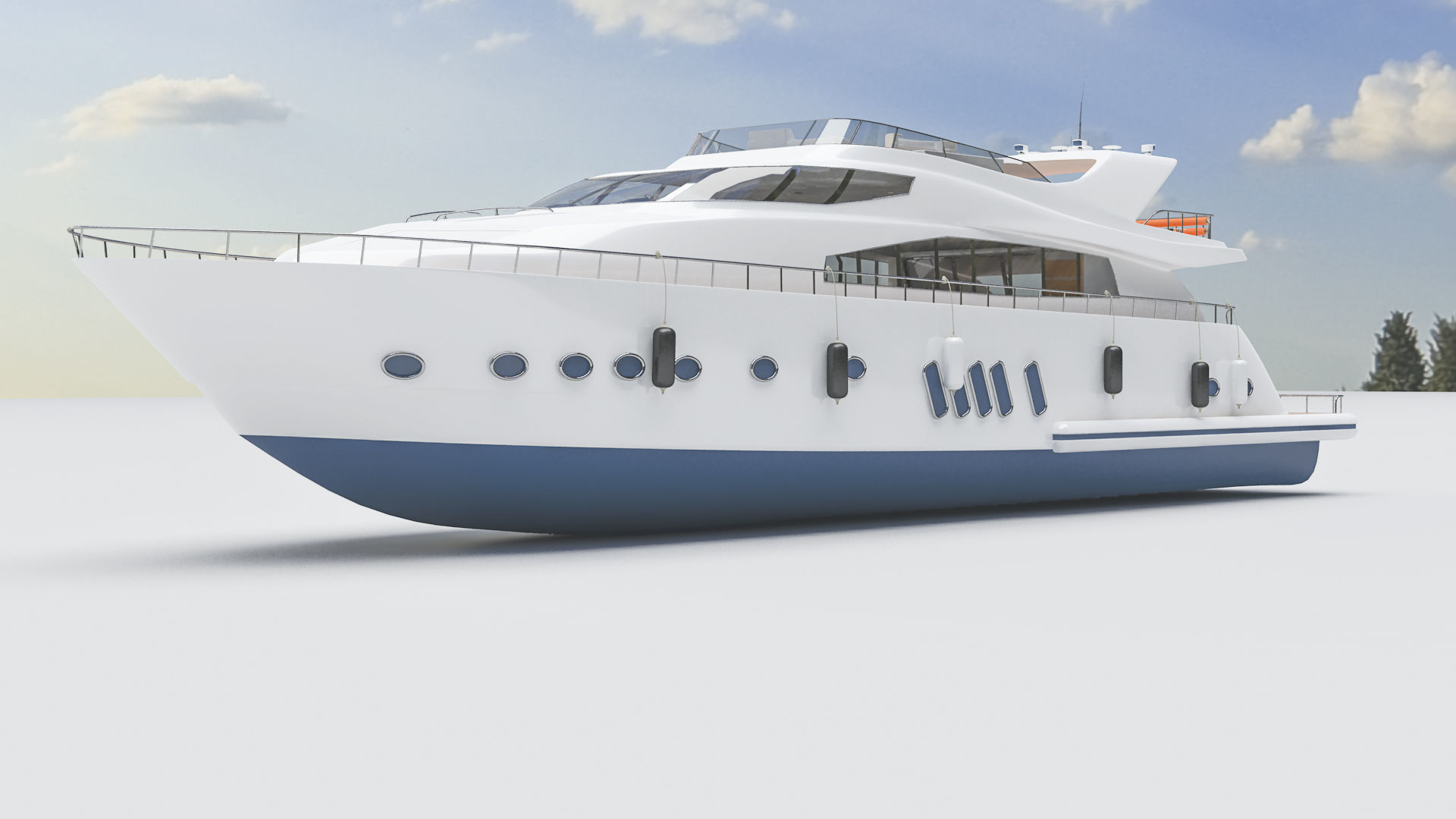 Large yacht 3D model_5
