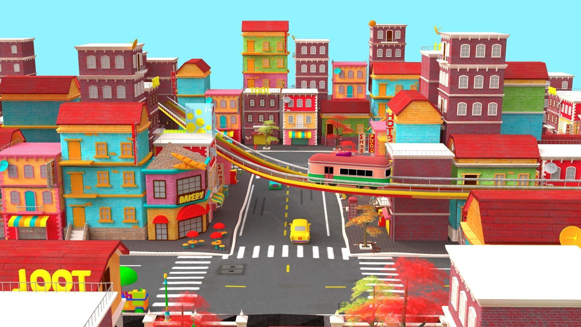 Asset - Cartoons - Street 3D Model Low-poly 3D model_5