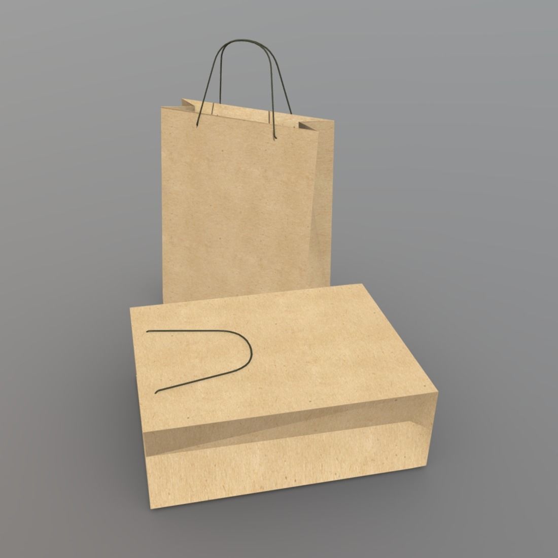 Paper Bag Low-poly 3D model_1
