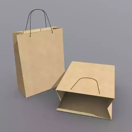 Paper Bag Low-poly 3D model