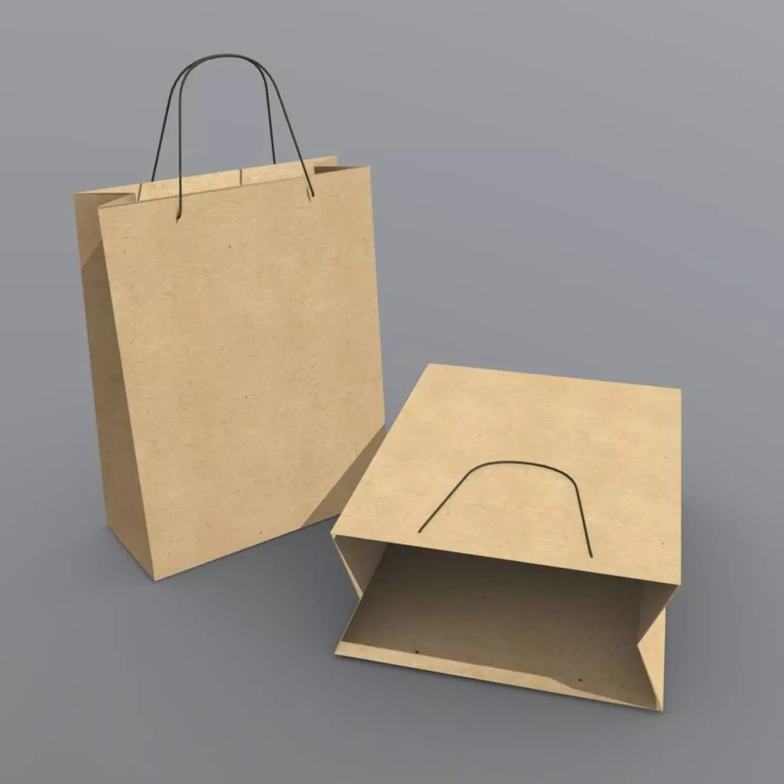 Paper Bag Low-poly 3D model_0