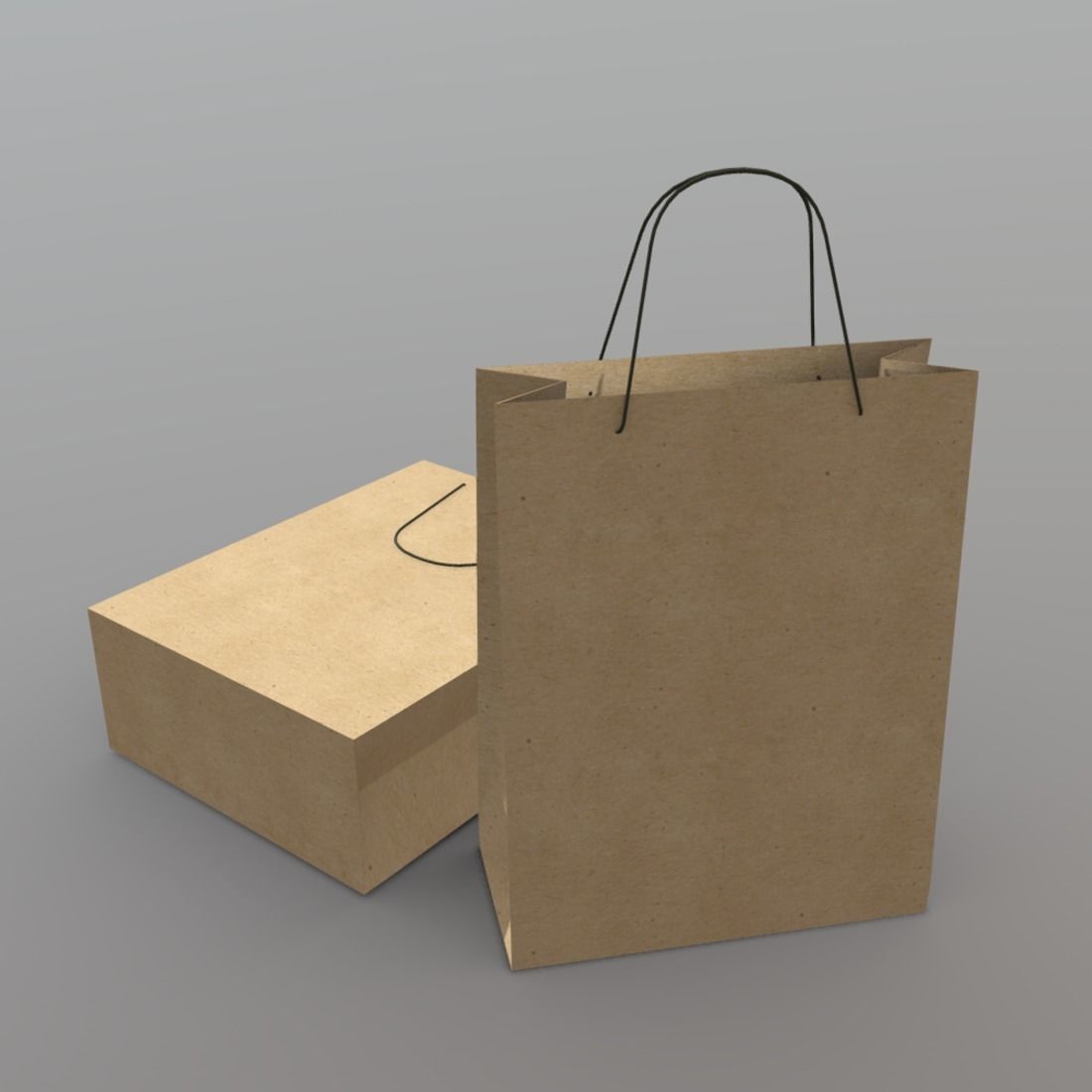Paper Bag Low-poly 3D model_3