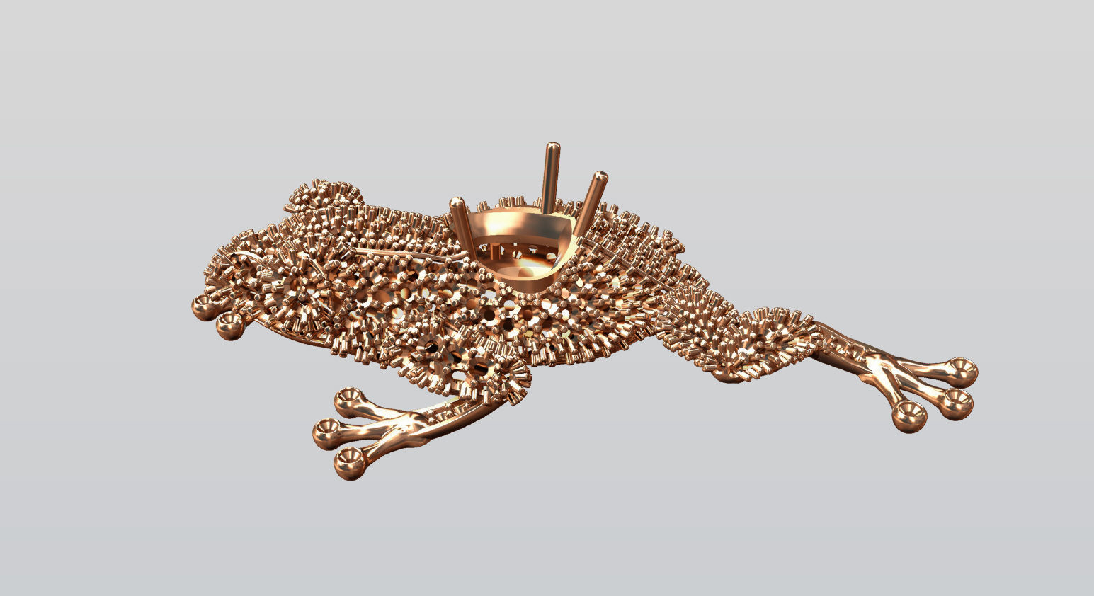 Jewel Frog Sculpture Diamond Sapphire Emerald stones cut round 3D print model_13