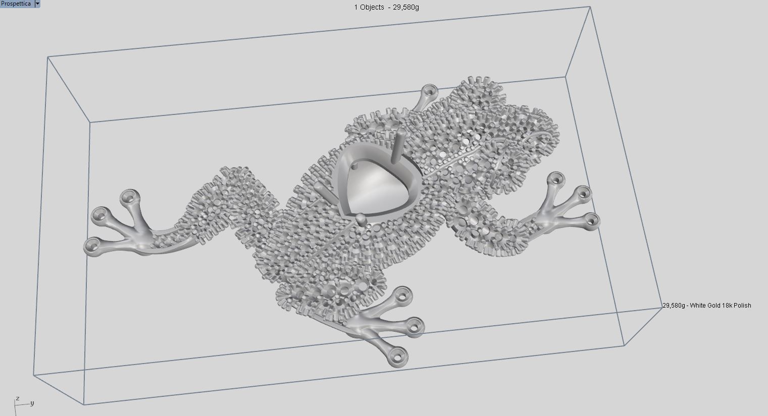 Jewel Frog Sculpture Diamond Sapphire Emerald stones cut round 3D print model_25